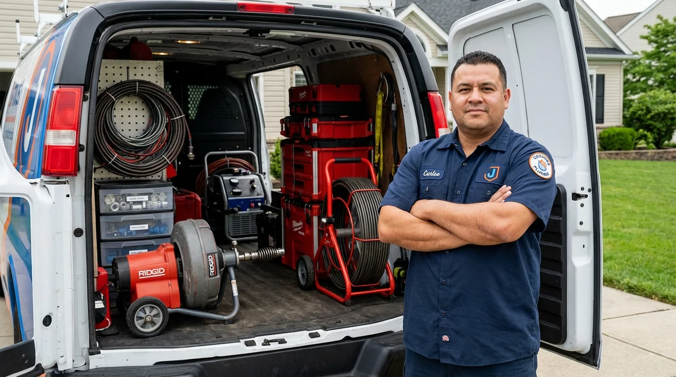 Professional drain cleaning equipment and Johns Plumbing LLC plumber in Marlinton