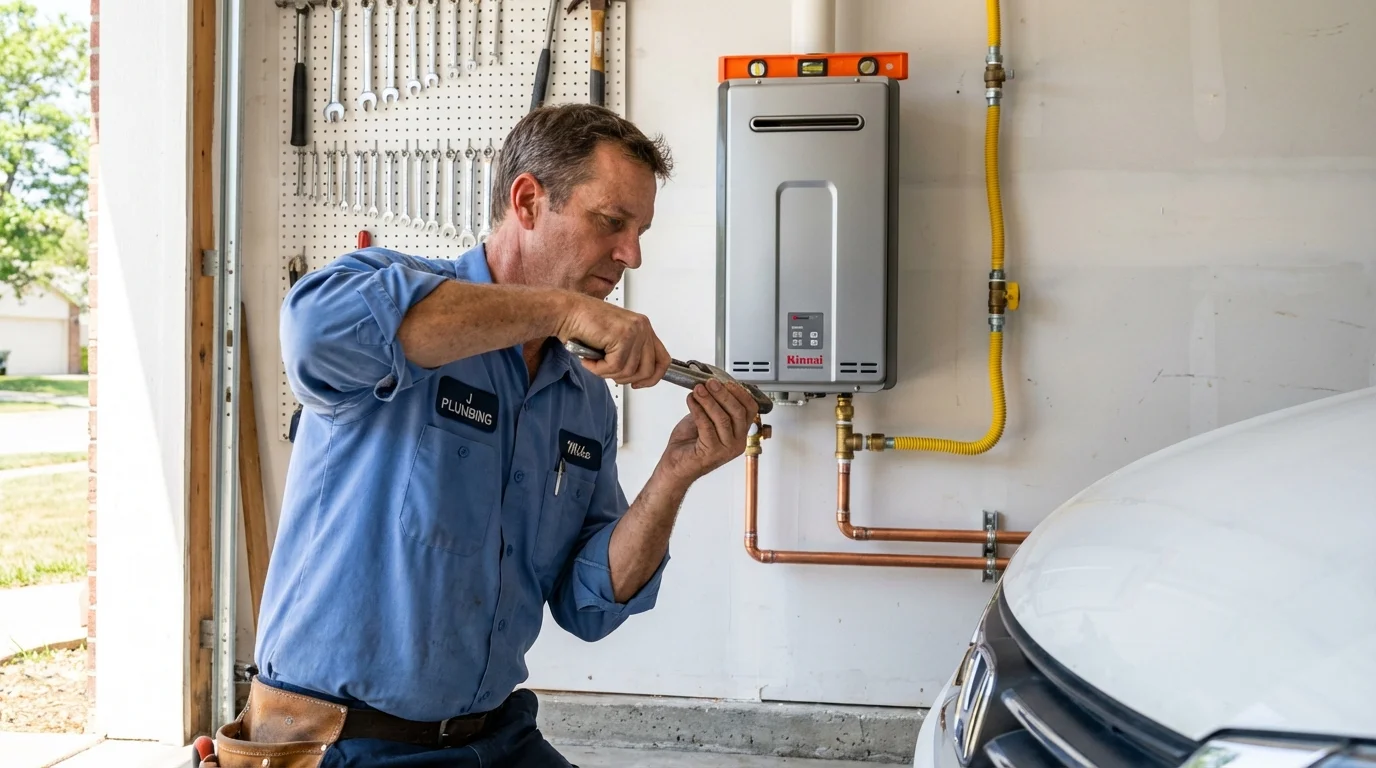 Tankless water heater installation by a Johns Plumbing LLC plumber in Marlinton